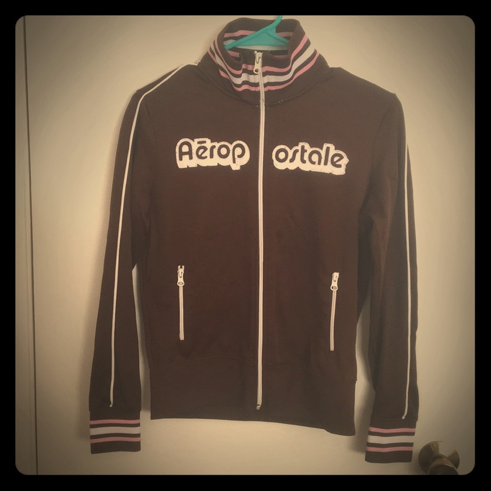 Brown Aeropostale track jacket